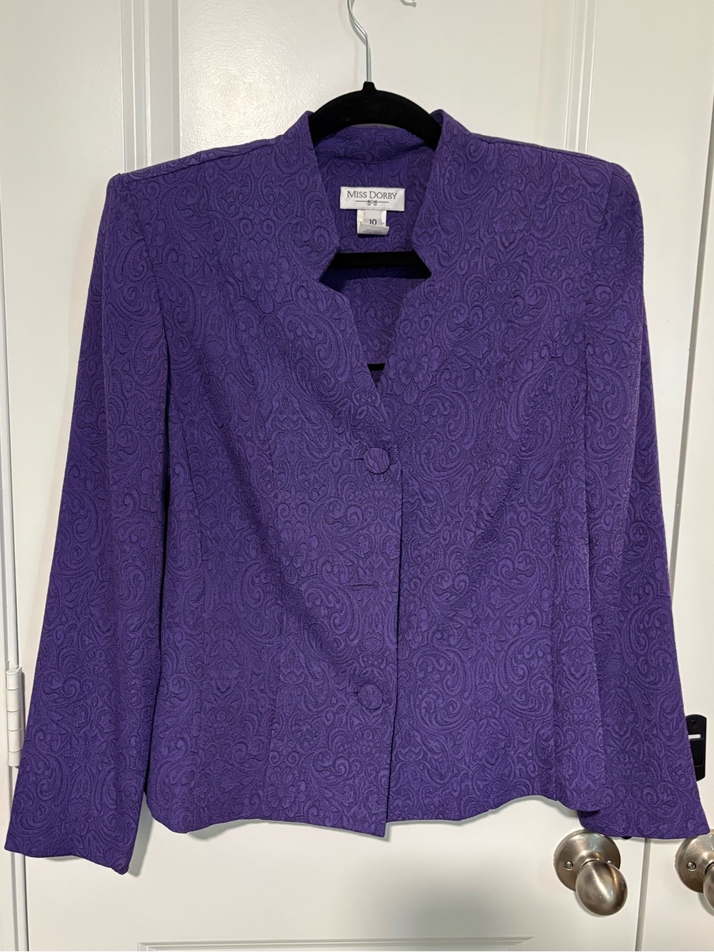 Grace Elements Purple Black & Gold Geometric Pencil Skirt Size Medium